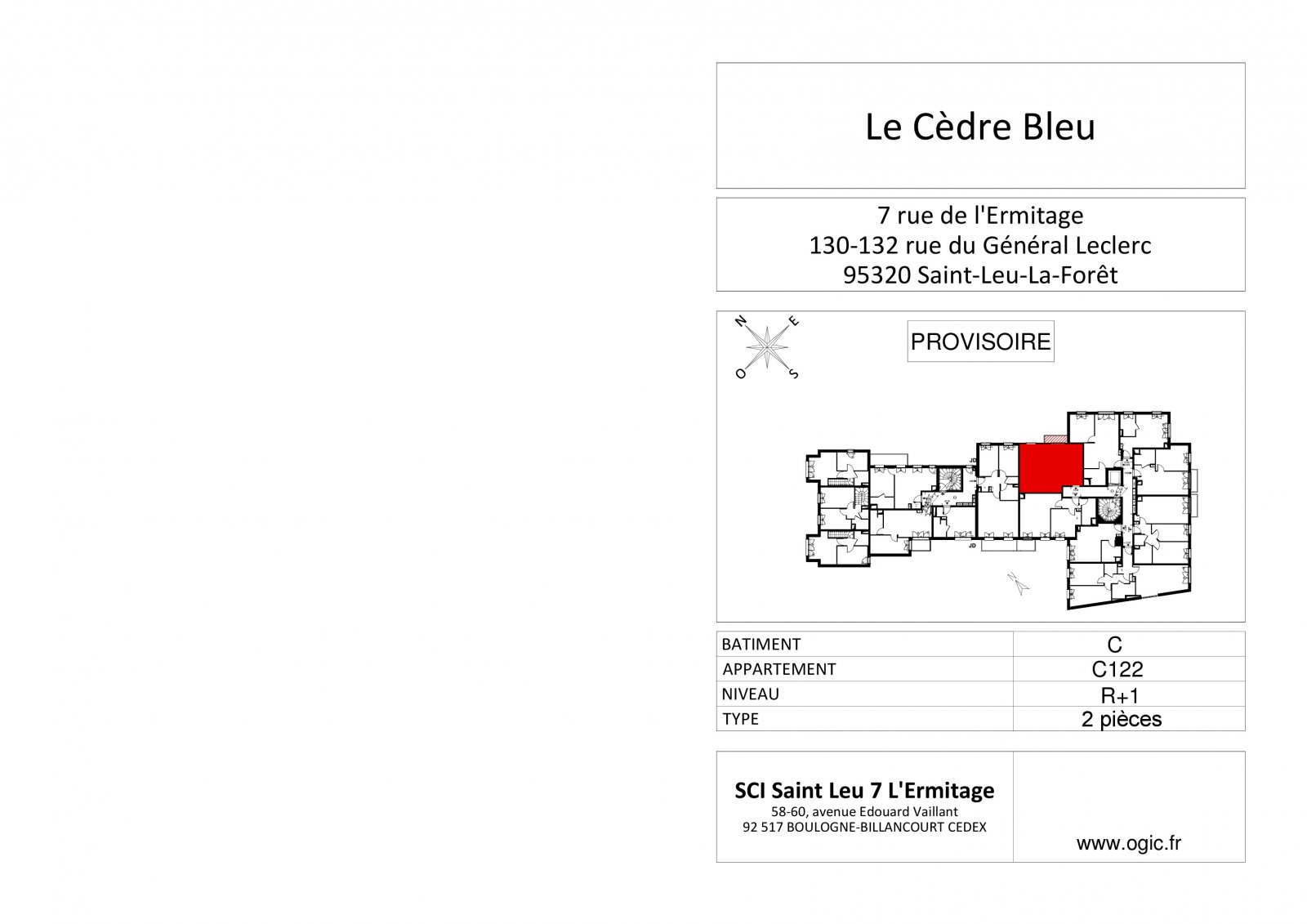 Plan 2D - lot C122