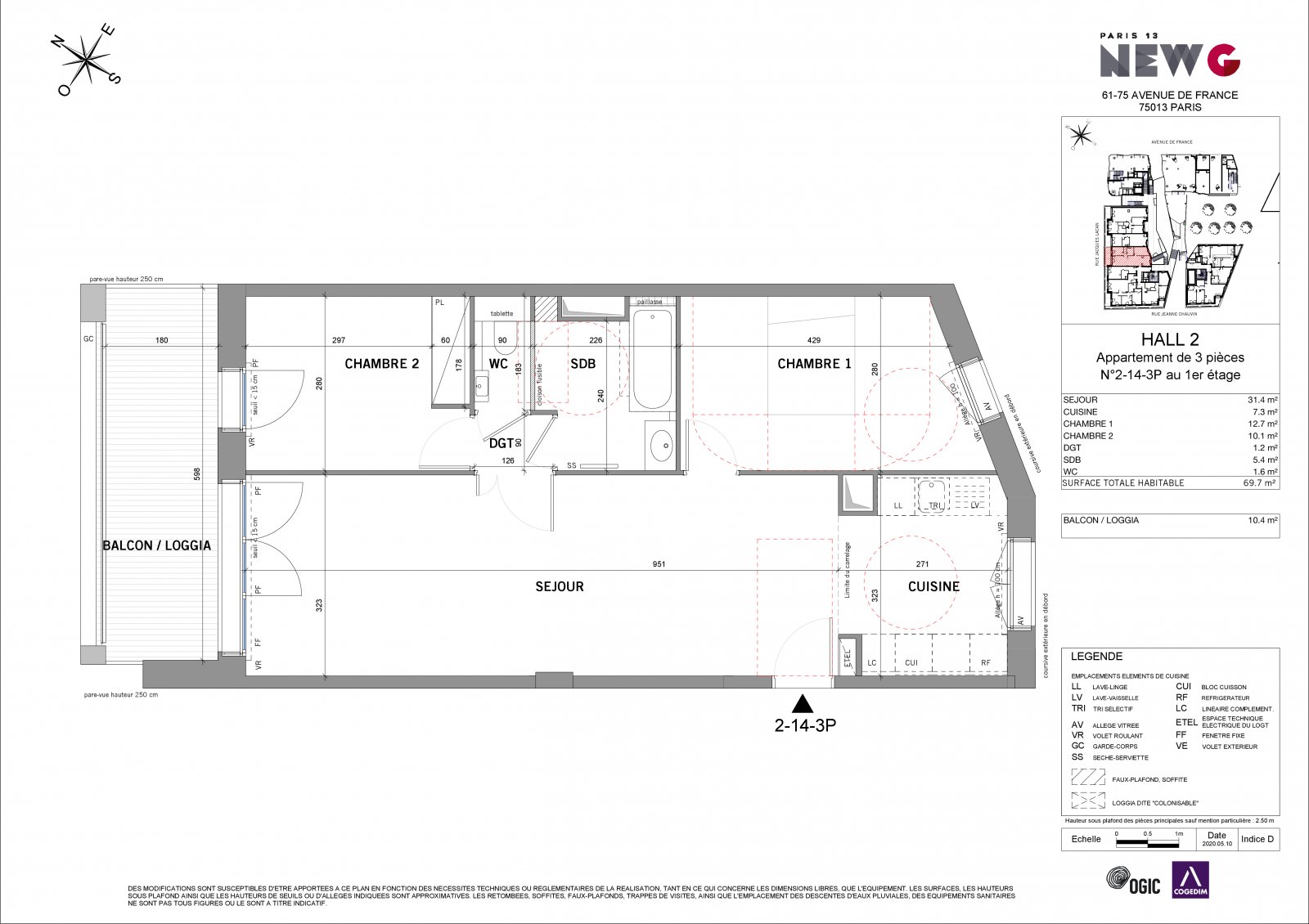 Plan 2D - lot 2-14-3P