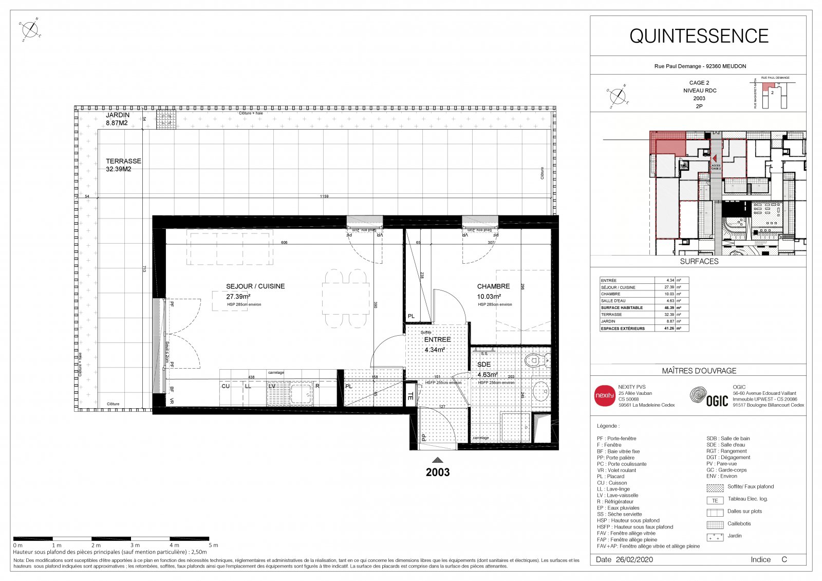 Plan 2D - lot 2003